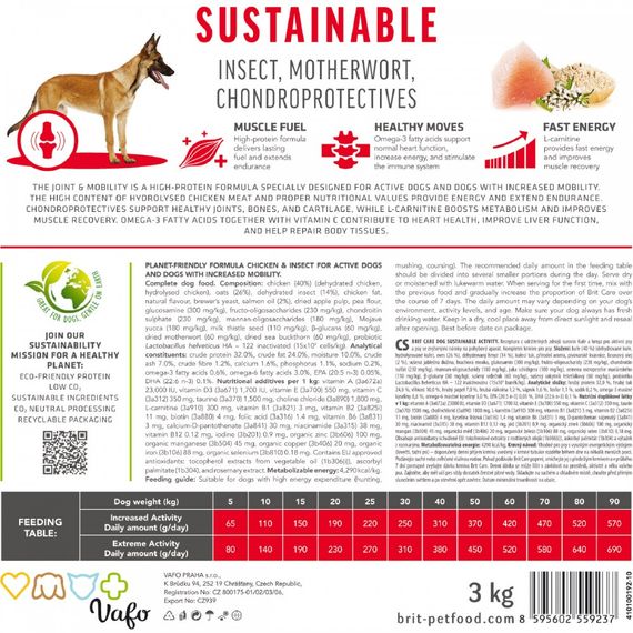 Корм сухий Brit Care Dog Sustainable Activity для дорослих собак з підвищеною активністю з куркою та комахами 12 кг | Зображення 6