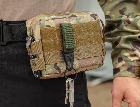 Тактическая пряжка карабин с кольцом для системы Molle, Primo TP1 набор 3 шт. - Olive | Зображення 4