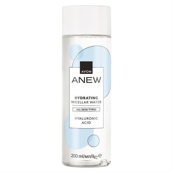 Зволожувальна міцелярна вода Avon Anew з гіалуроновою кислотою та вітаміном B3 Hidrating Micellar Water Hialuronic Acid 200 мл