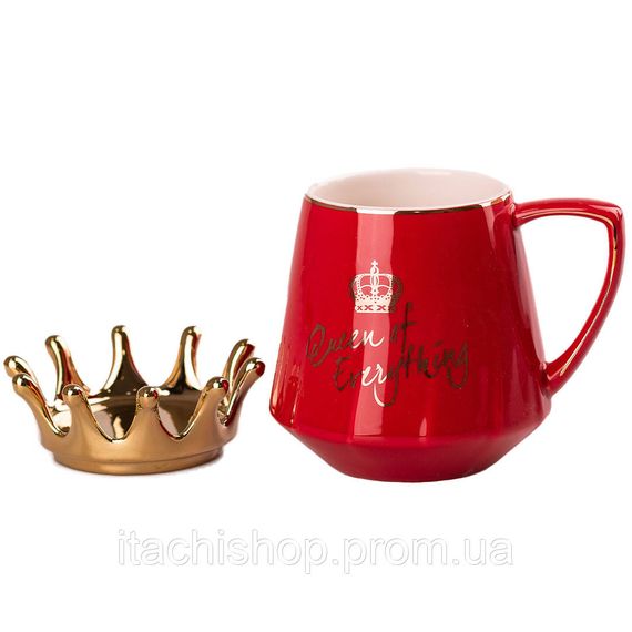 Чашка керамическая 400 мл Queen of Everything с крышкой Красный | Зображення 1
