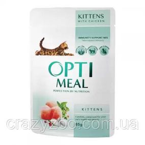 Консерва для кошенят OptiMeal Adult Kitten пауч з куркою 85 г