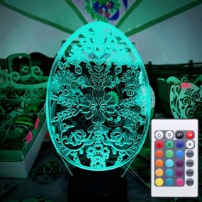 Акриловий світильник-нічник з пультом 16 кольорів Великоднє яйце tty-n002282