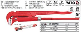 Ключ трубный трубний переставний 2"на 90° CrV l=560 мм YATO YT-2212