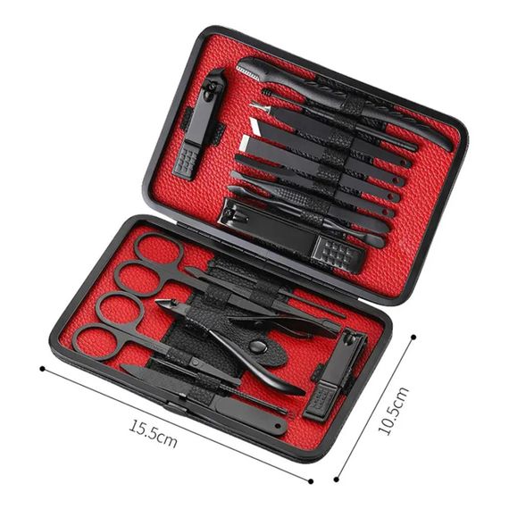 Набор для маникюра из 18 предметов в футляре / Маникюрно-педикюрный набор инструментов | Зображення 8