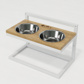Миски на регулируемой подставке для средних собак Hollky Flex M (2 × 0.85 л) FM-422530-WHNT