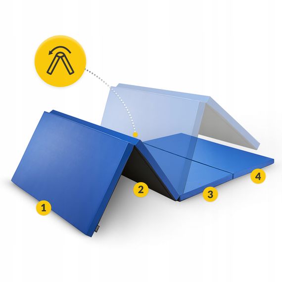 Мат гімнастичний складаний 4FIZJO XL 240 x 120 x 5 см Blue (P-5907739319715) | Зображення 6