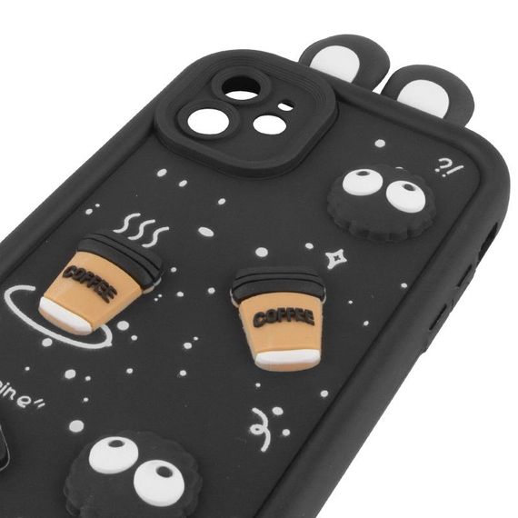 Чехол TPU Toys Case with Ears для Apple iPhone 12 (6.1") Black | Зображення 3