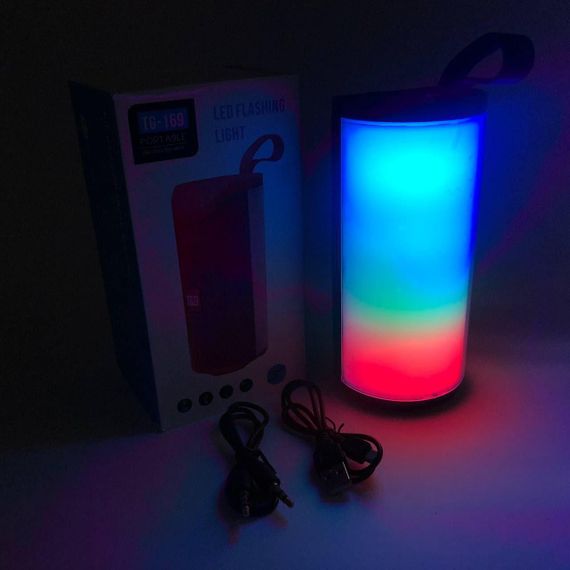 Портативная Bluetooth колонка TG169 с разноцветной подсветкой FM-радио 5Wx2. Цвет: синий | Зображення 1