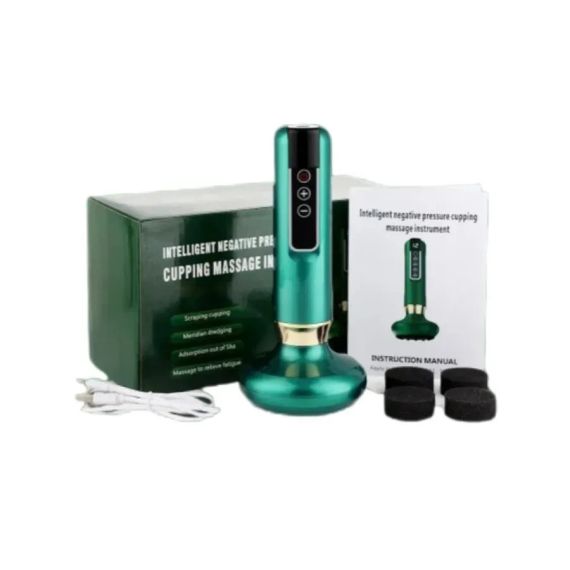 Вакуумний антицелюлітний масажер для тіла масаж гуашю Cupping Massager GREEN | Зображення 6