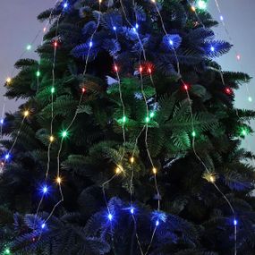 Гірлянда Кінський хвіст від мережі, 2м, 10 ниток, 200 LED, RGB / Світлодіодна новорічна гірлянда на ялинку