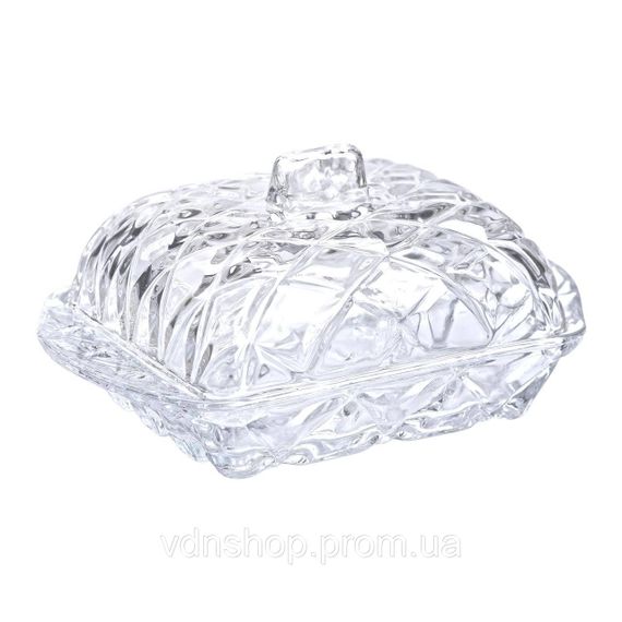 Маслянка скляна для вершкового масла з кришкою 16.5х10.5х8 см підставка для вершкового масла HP-YH-45 | Зображення 2