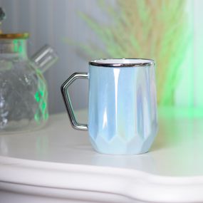 Чашка керамическая Glaze 450мл в зеркальной глазури чашки для кофе Голубой