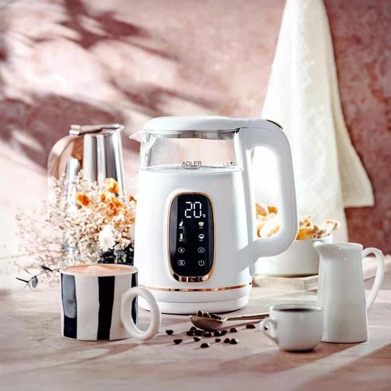 Електрочайник Adler AD 1305 white silver 1.7 л білий | Зображення 1