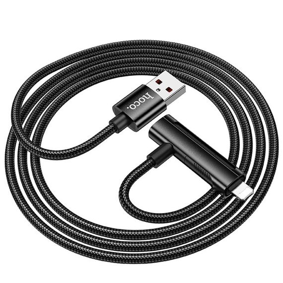 Дата кабель Hoco U135 Incredible 2in1 USB to Lightning/Type-C (1m) Black | Зображення 6