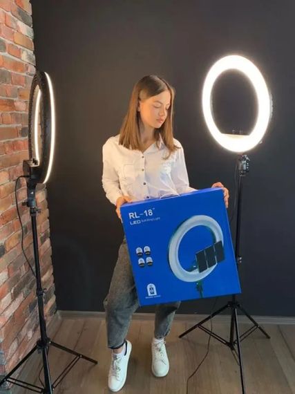 Кольцевая LED лампа RL-18, 45см,  пульт в комплекте | Зображення 1
