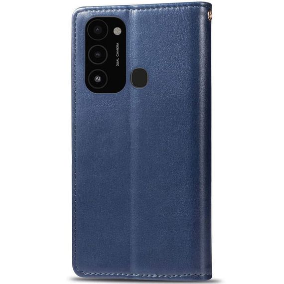 Шкіряний чохол-книжка GETMAN Gallant (PU) для TECNO Spark 8C Штучна шкіра, Слот для візитки, Синій | Зображення 1
