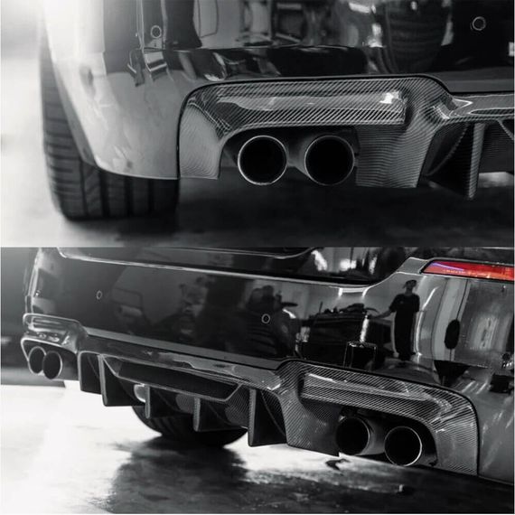 Дифузор заднього бампера V3 (для F10 M5, Карбон) для BMW 5 серія F-10/11/07 2010-2016 рр | Зображення 1