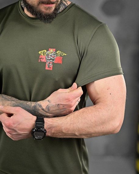 Тактическая потоотводящая футболка медик олива ВТ6736 | Зображення 3