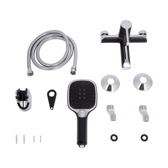 Смеситель для ванны Qtap Grand (c душевым гарнитуром) QTGRABCR006 Chrome/Black | Зображення 6