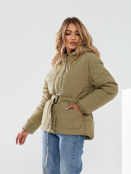 Куртка з поясом, арт. 332, оливка