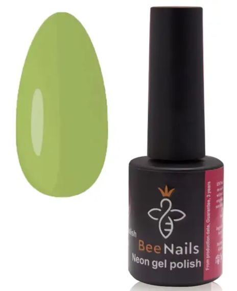Гель-лак для нігтів Bee Nails 053 (неоновий лаймовий) 8мл | Зображення 1