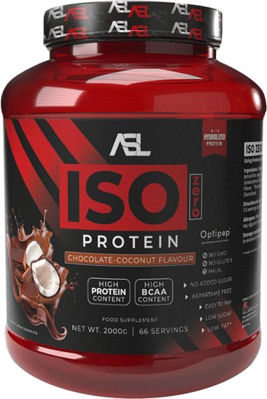 Протеин AllSports Labs Iso Zero Protein 2 kg ( Chocolate-Coconut) (90 % isolate, zero lactose, zero sugars, aspartame free)