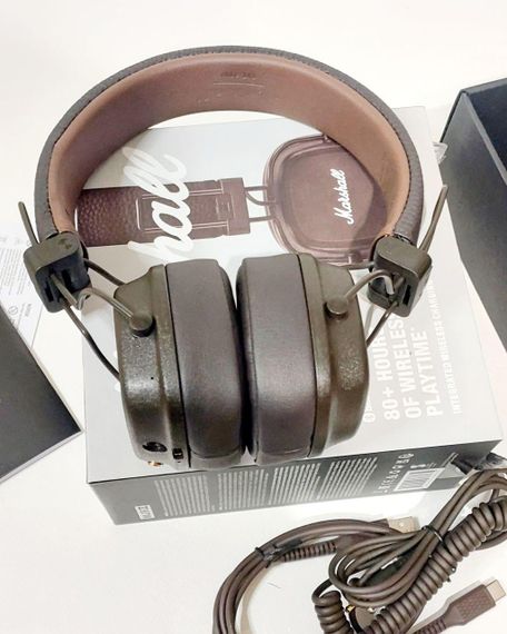 Навушники Bluetooth Бездротові Marshall Major IV, коричневі | Зображення 3