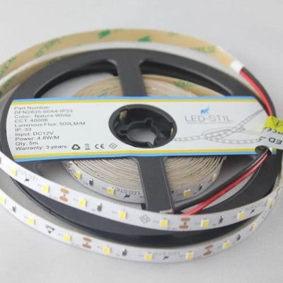 Светодиодная лента LED-STIL 4000K 4,8 Вт/м 2835 60 діодів IP33 12 Вольт 500 lm нейтральне світло | Зображення 2