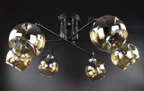 Люстра стельова на 6 лампочок 26169 Чорний 25х72х72 см.