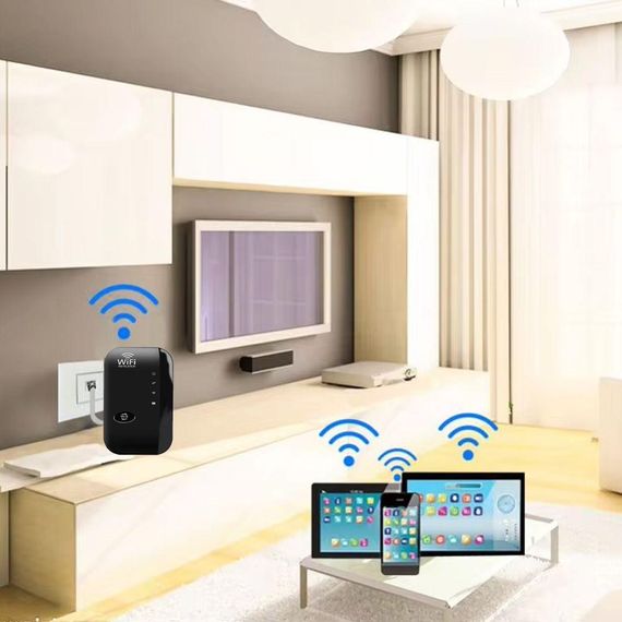 Бездротовий WiFi підсилювач сигналу до 300 Мбіт/с (2,4G), в розетку / Вай фай репітер розширювач сигналу / Ретранслятор | Зображення 1