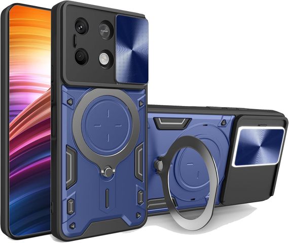 Чохол Magnetic Stand з захистом камери для Xiaomi Redmi Note 13 4G колір Синiй