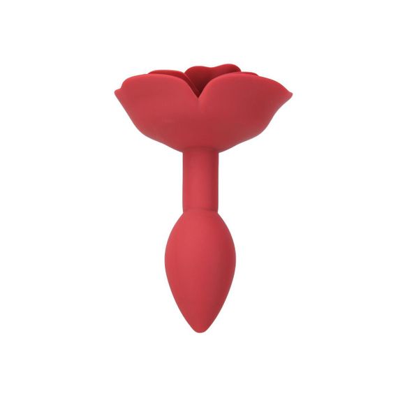 Силіконова анальна пробка Lux Active с розой - Red Rose Silicone Anal Plug Sex Aura | Зображення 1