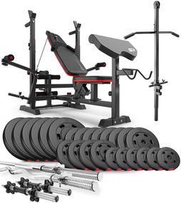 Набір Hop-Sport Premium 135кг з лавою HS-1075 Pro, штангами та гантелями