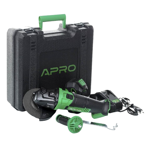 Шліфмашина кутова акумуляторна щіткова d125мм + кейс 20AG APRO 895100