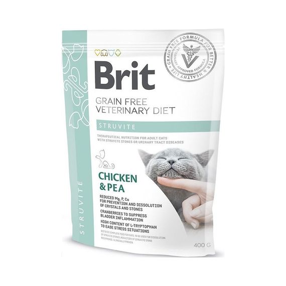 Корм сухий Brit Grain Free VetDiet Cat Struvite для котів з сечокам яною хворобою з куркою та горохом 400 г | Зображення 7