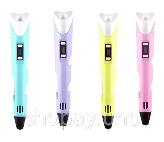 3D Pen-6 Великий набір для творчості 3Д ручка з LCD дисплеєм, графічний планшет, 100 м пластику та трафарети в комплекті | Зображення 4