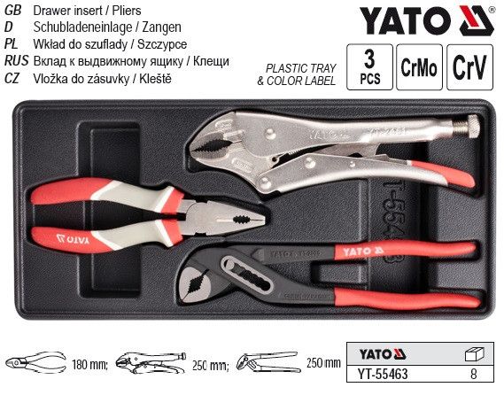 Внесок до інструментальної шафи YATO, щипці 3 елем.