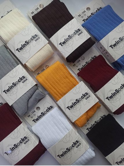 Детские колготки  цветные однотонные (рубчик) ТМ Twinsocks р. от 74 до 146 | Зображення 2