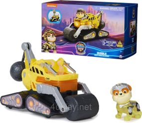Щенячий Патруль Мегафильм Бульдозер и фигурка Крепыша Paw Patrol Rubble Mighty Movie Bulldozer