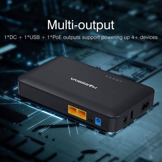 ДБЖ Marsriva DC UPS для роутерів KP2 EC DC+PoE+USB OUT, 5V/9V/12V 18W 8000mAh (29,6Wh) Li-Ion | Зображення 1