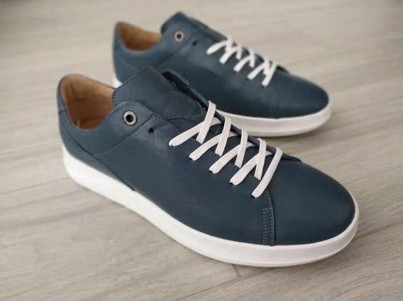 Кожаные кеды синего цвета 40 размер! Легкие кеды благодаря ЭВА подошве | Зображення 5