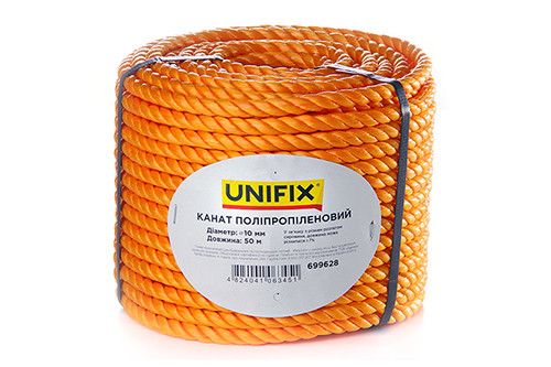 Канат полипропиленовый 10мм 50м UNIFIX