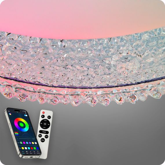 Люстра світлодіодна 517 Dlight RGB з пультом і  колонкою 80Вт Білий (02160) | Зображення 7