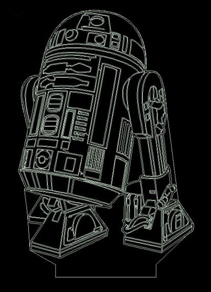 Акриловий світильник-нічник Зоряні війни R2-D2 білий tty-n000717