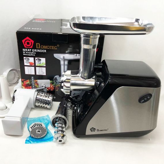 Електром'ясорубка, шатківниця та соковитискач DOMOTEC MS-2024 (3000Вт, OA-805 томати, терки/шатківниці) | Зображення 9