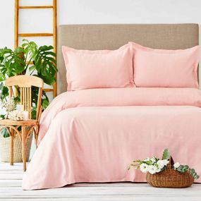 Покривало Karaca Home 10535 Туреччина Євро  Бавовна + поліестер Ніжно-рожевий