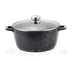 Кастрюля казан с крышкой Benson BN-297 из литого алюминия и мраморным антипригарным покрытием объемом 1.5 л.