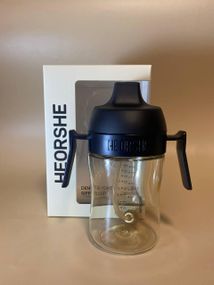 Поїльник дитячий HEORSHE 300 мл Чорний Білий