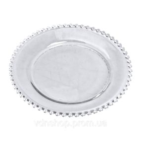 Тарілка десертна скляна Перлини 18,5 см HP-YH-65