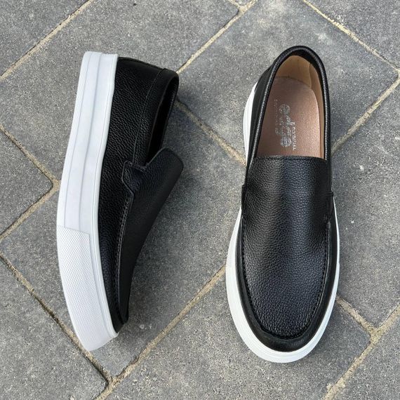 Чорні шкіряні чоловічі лофери 40 розмір | Зображення 6